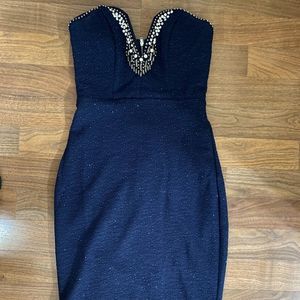 Sequin Hearts Blue Sparkly Evening Prom Dress Size 5